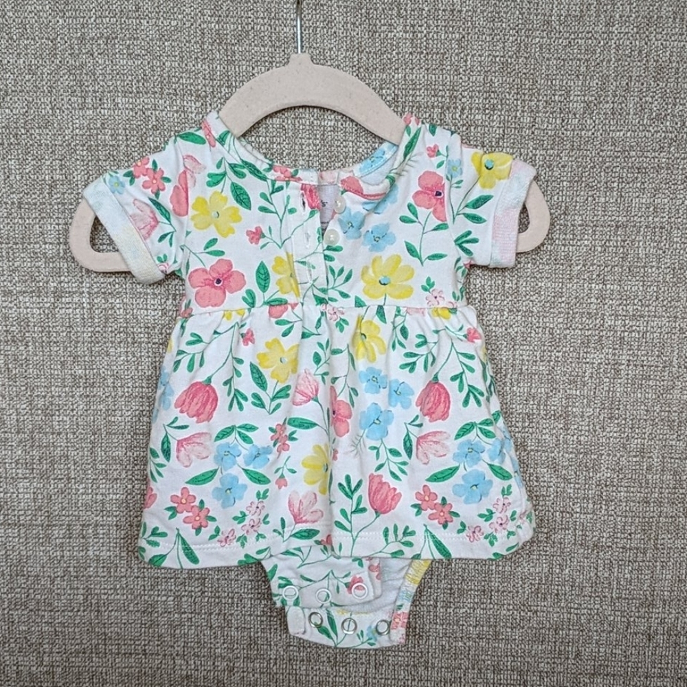 Carter's NB floral onesie dress